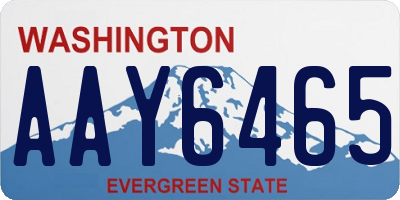 WA license plate AAY6465