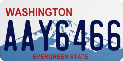 WA license plate AAY6466