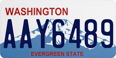 WA license plate AAY6489