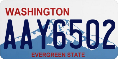 WA license plate AAY6502