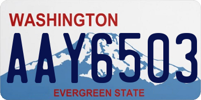 WA license plate AAY6503