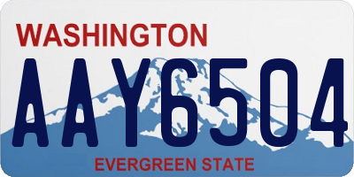 WA license plate AAY6504