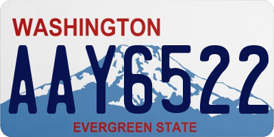 WA license plate AAY6522