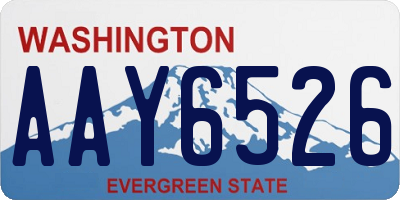 WA license plate AAY6526