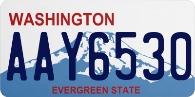 WA license plate AAY6530