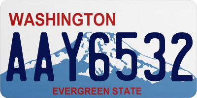 WA license plate AAY6532
