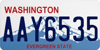 WA license plate AAY6535