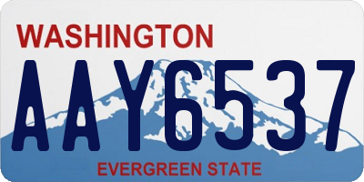 WA license plate AAY6537