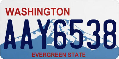WA license plate AAY6538