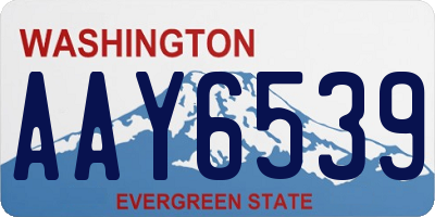 WA license plate AAY6539