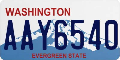 WA license plate AAY6540