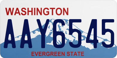 WA license plate AAY6545