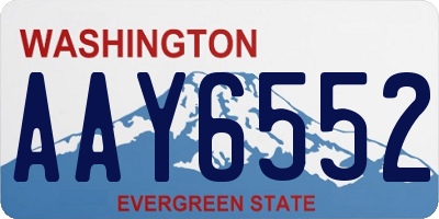 WA license plate AAY6552