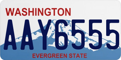 WA license plate AAY6555
