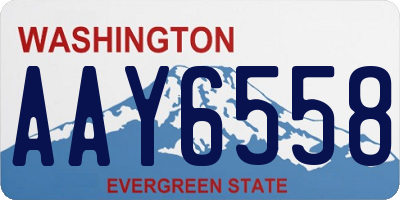 WA license plate AAY6558