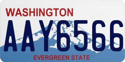 WA license plate AAY6566