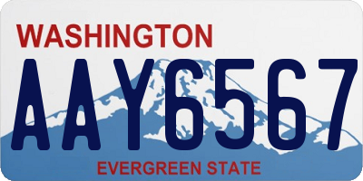 WA license plate AAY6567