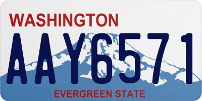 WA license plate AAY6571