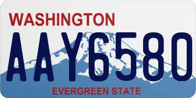 WA license plate AAY6580
