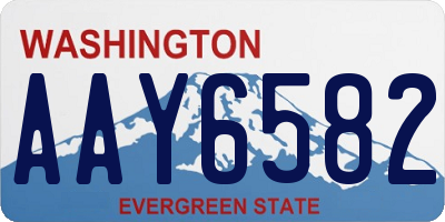WA license plate AAY6582