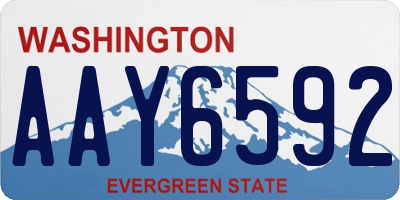 WA license plate AAY6592