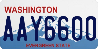 WA license plate AAY6600