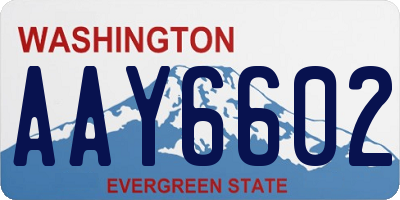 WA license plate AAY6602