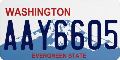 WA license plate AAY6605