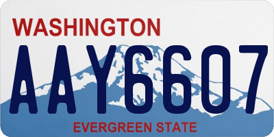 WA license plate AAY6607