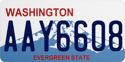 WA license plate AAY6608