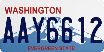 WA license plate AAY6612