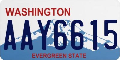 WA license plate AAY6615