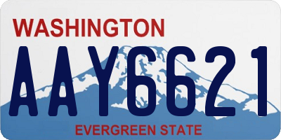 WA license plate AAY6621