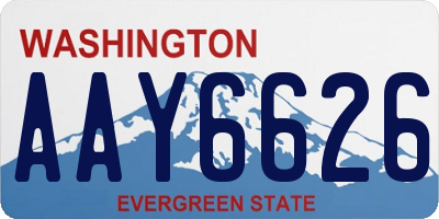 WA license plate AAY6626