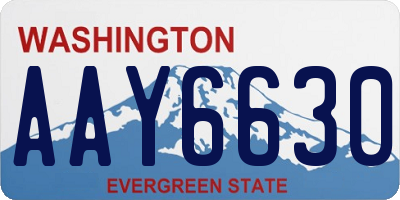 WA license plate AAY6630