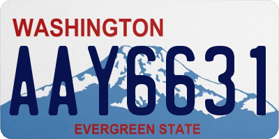WA license plate AAY6631