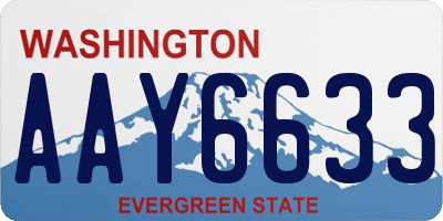 WA license plate AAY6633