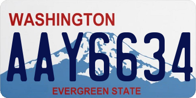 WA license plate AAY6634