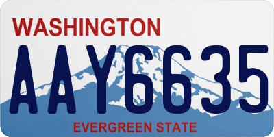 WA license plate AAY6635