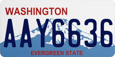 WA license plate AAY6636