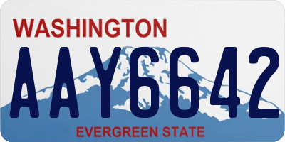 WA license plate AAY6642