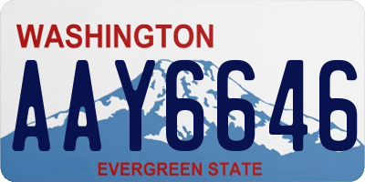 WA license plate AAY6646