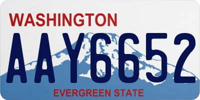 WA license plate AAY6652