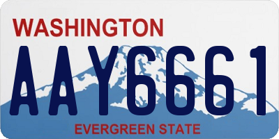 WA license plate AAY6661