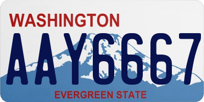 WA license plate AAY6667