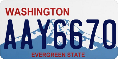 WA license plate AAY6670