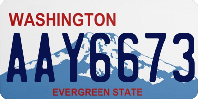 WA license plate AAY6673