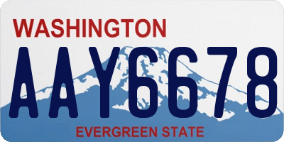 WA license plate AAY6678