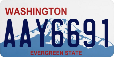 WA license plate AAY6691