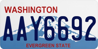 WA license plate AAY6692
